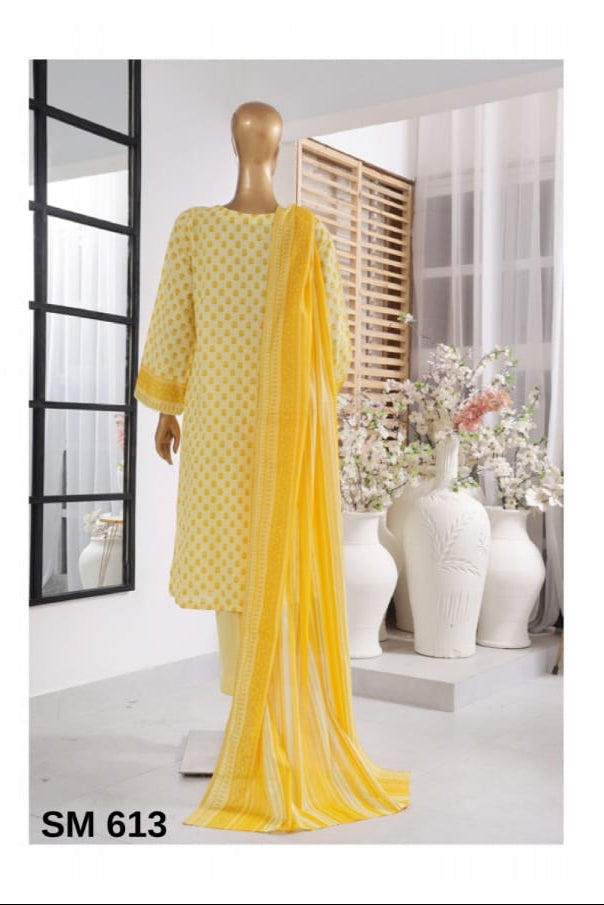 Stitched 3 Piece Printed Lawn SM 613