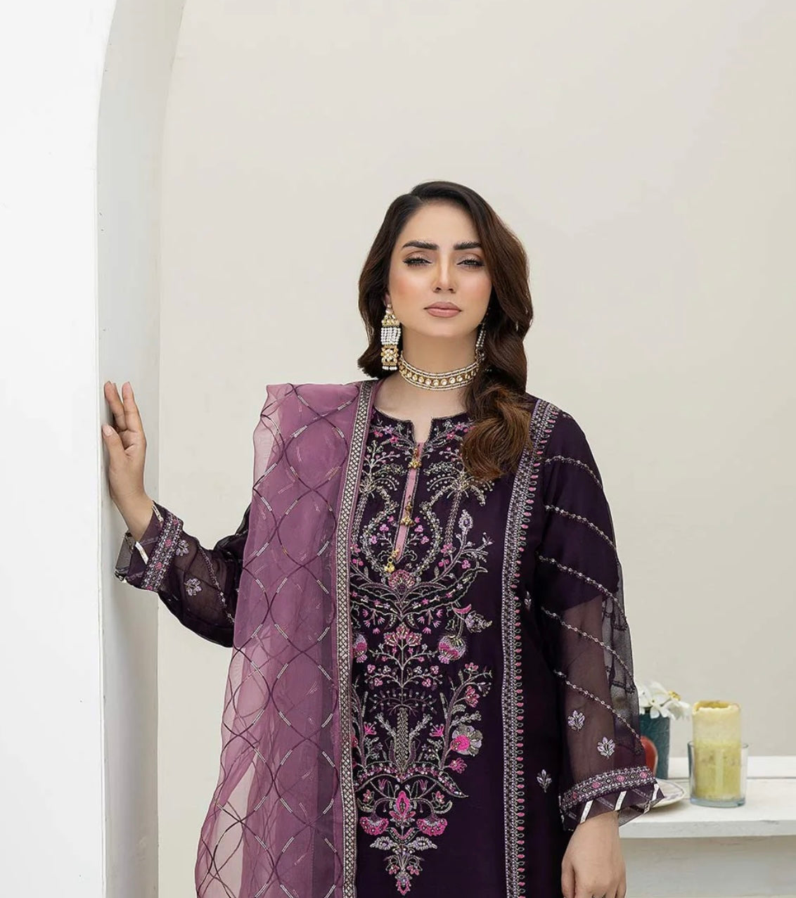 Embroidered & Fancy Chiffon - (Ready to Wear) - EM1087