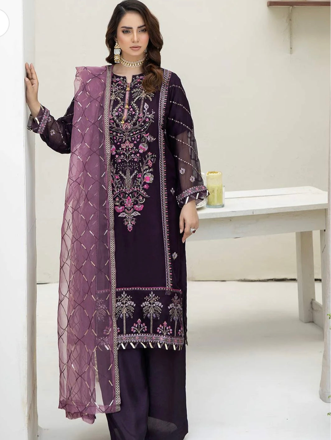 Embroidered & Fancy Chiffon - (Ready to Wear) - EM1087