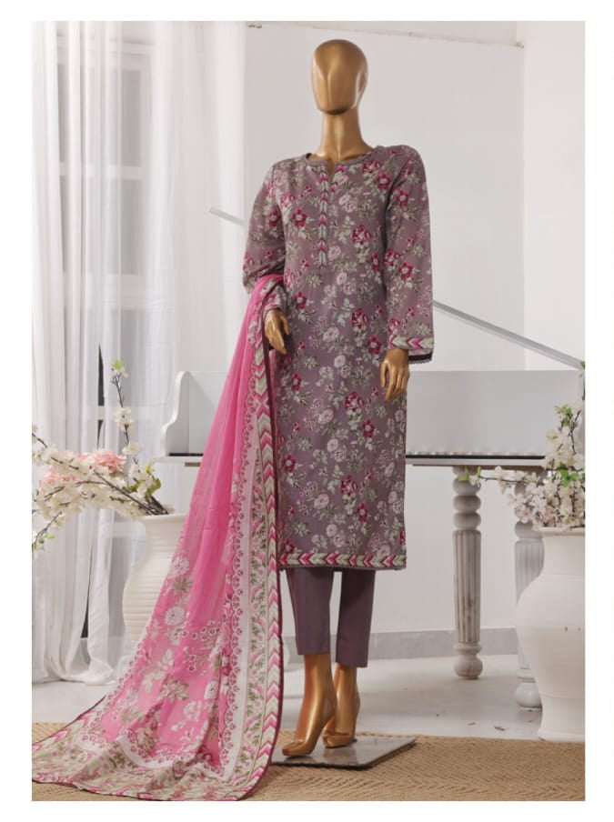 Stitched 3 Piece Printed Lawn SM 737