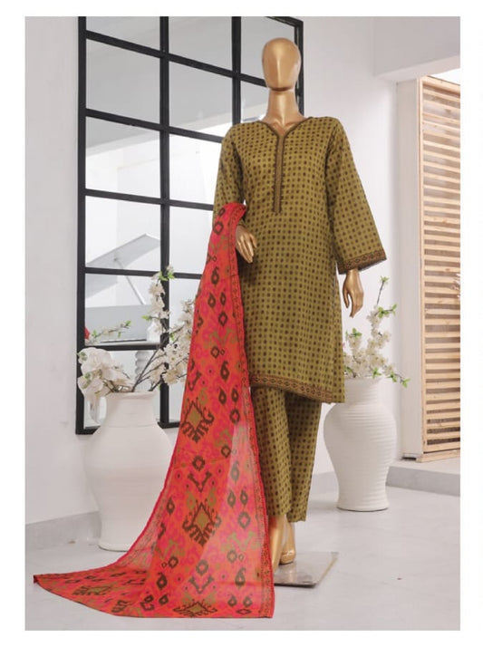 Stitched 3 Piece Printed Lawn SM 618