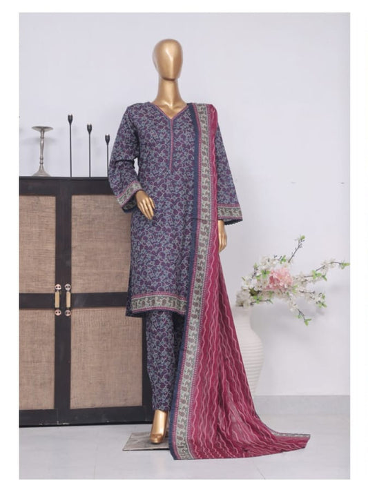 Stitched 3 Piece Printed Lawn SM 788