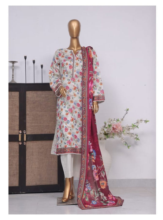 Stitched 3 Piece Printed Lawn SM 780