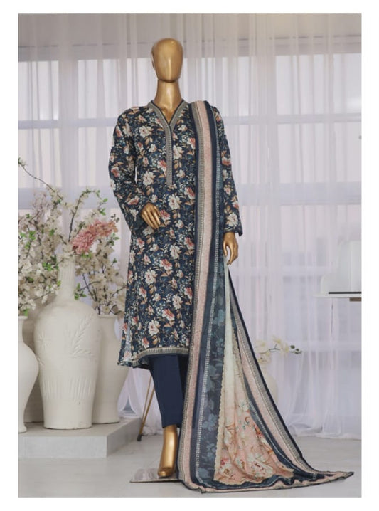 Stitched 3 Piece Printed Lawn SM 777