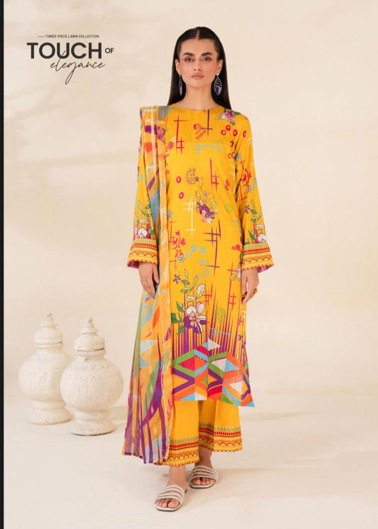 Unstitched 3 Piece Printed Lawn DESIGN-002