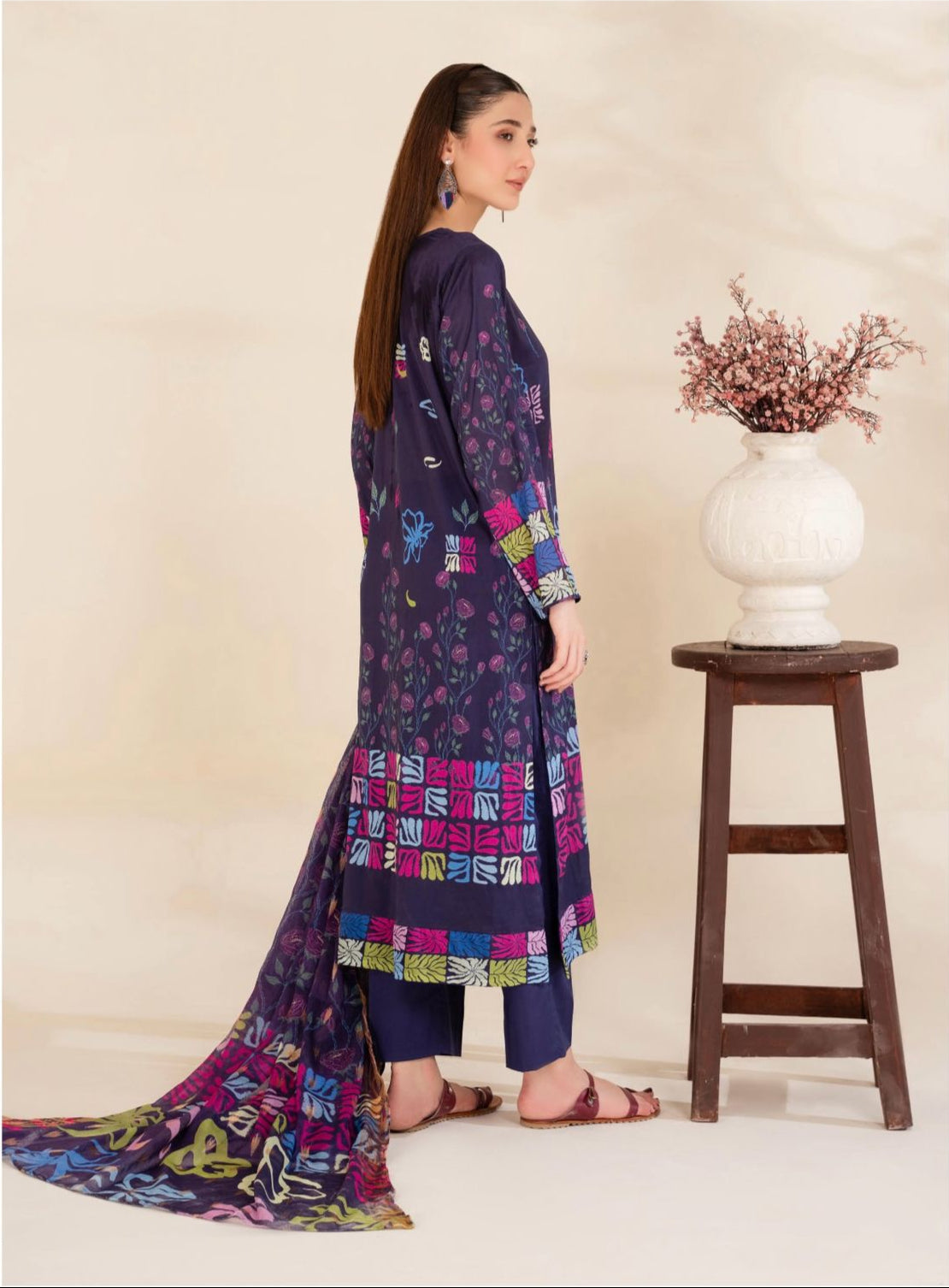 Unstitched 3 Piece Printed Lawn DESIGN-011