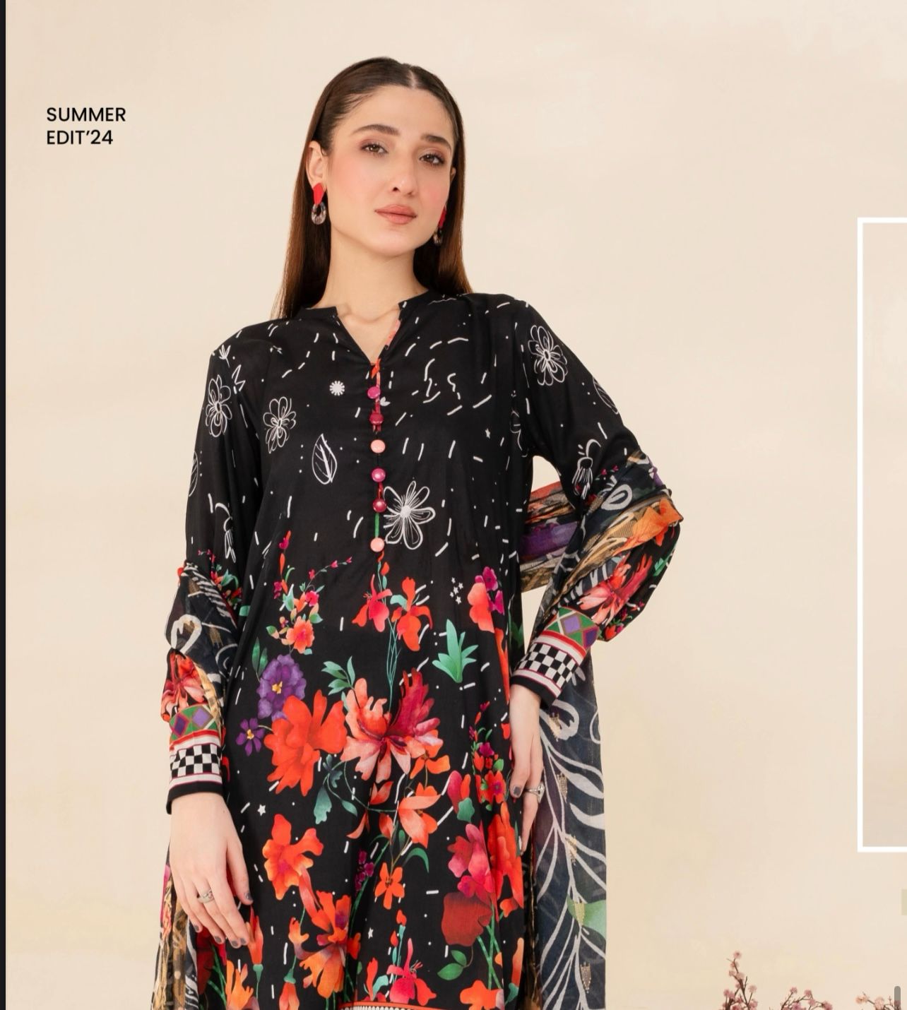 Unstitched 3 Piece Printed Lawn DESIGN-010