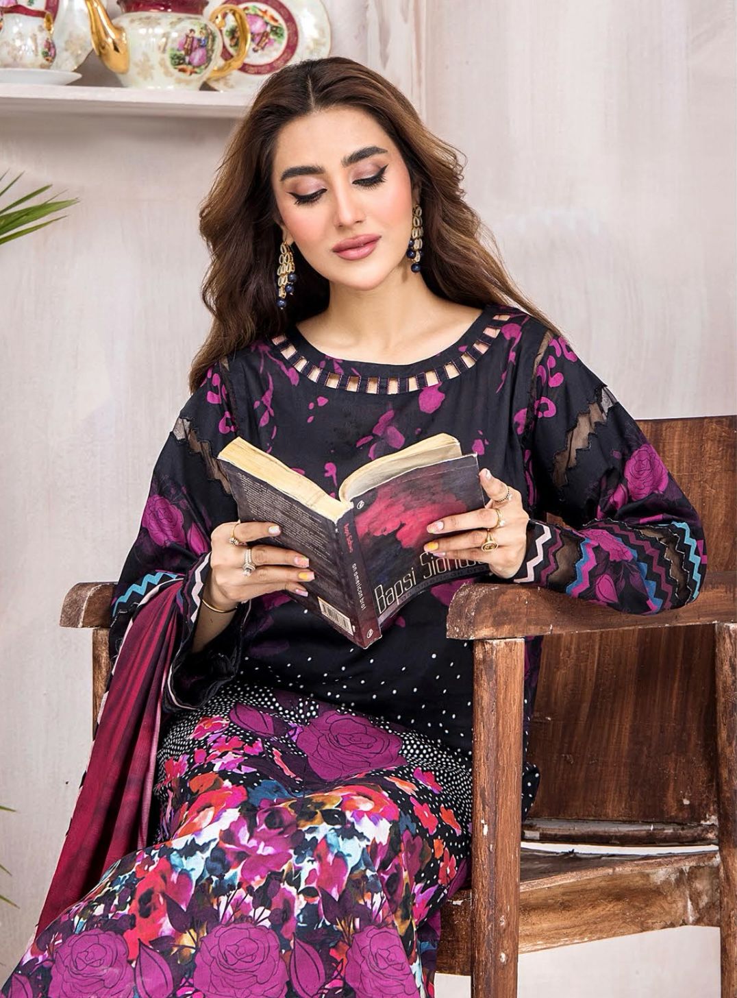 Unstitched 3 Piece Printed Lawn DESIGN-025